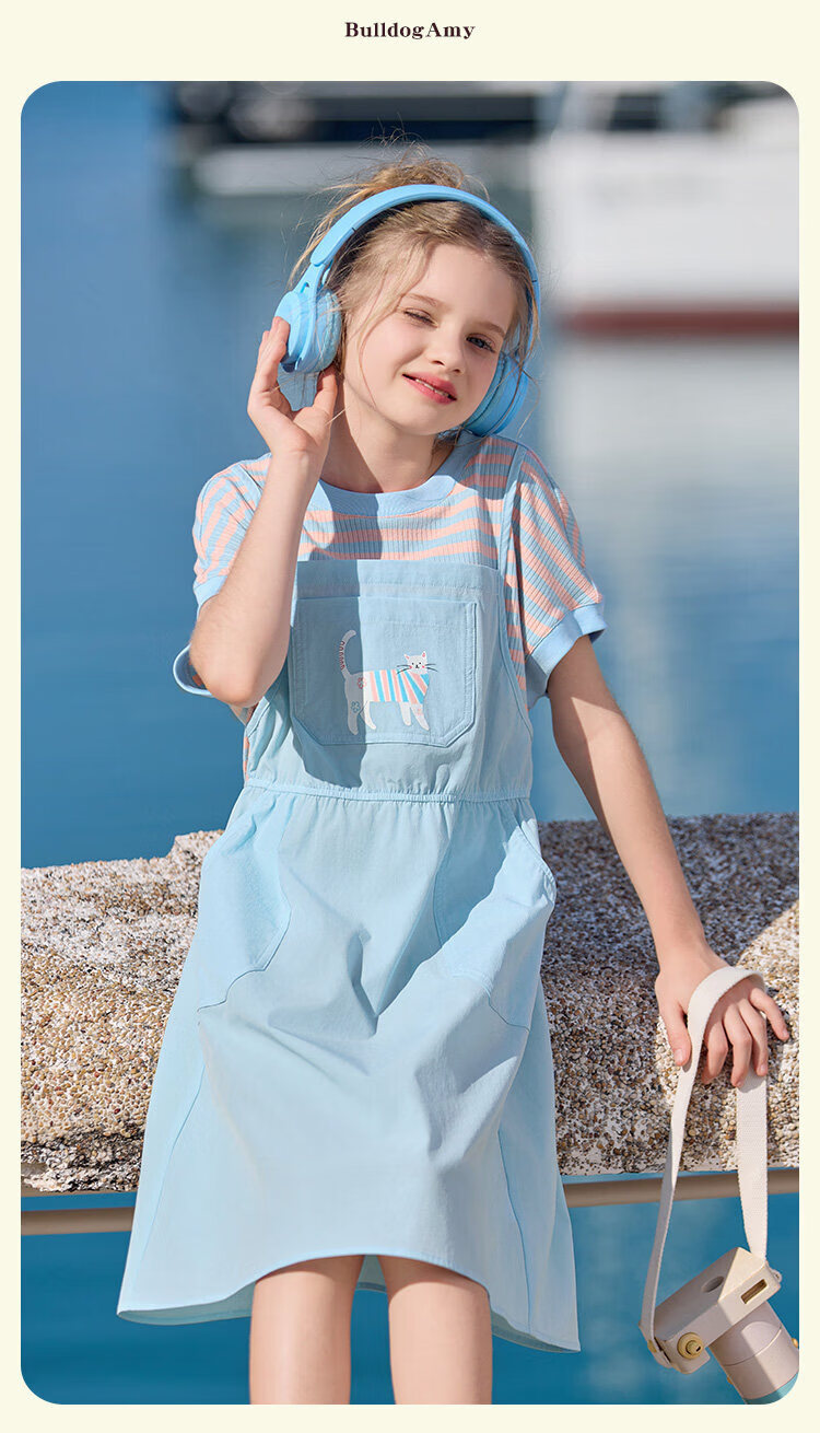 CHANZUIGOU Girls' Two-in-One Energetic T-Shirt Dress with Spliced Suspender Skirt 2026 Summer New Fashion 19
